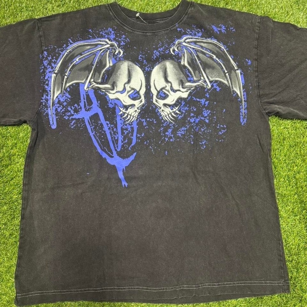 Vitriol Skull & Wings‎ Tee (Black/Blue, L)